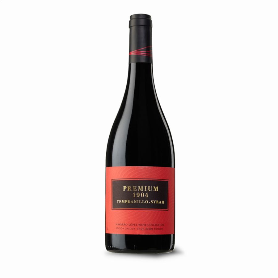 Premium 1904 - Vino tinto Tempranillo-Syrah IGP Vino de la Tierra de Castilla 75cl, 6uds