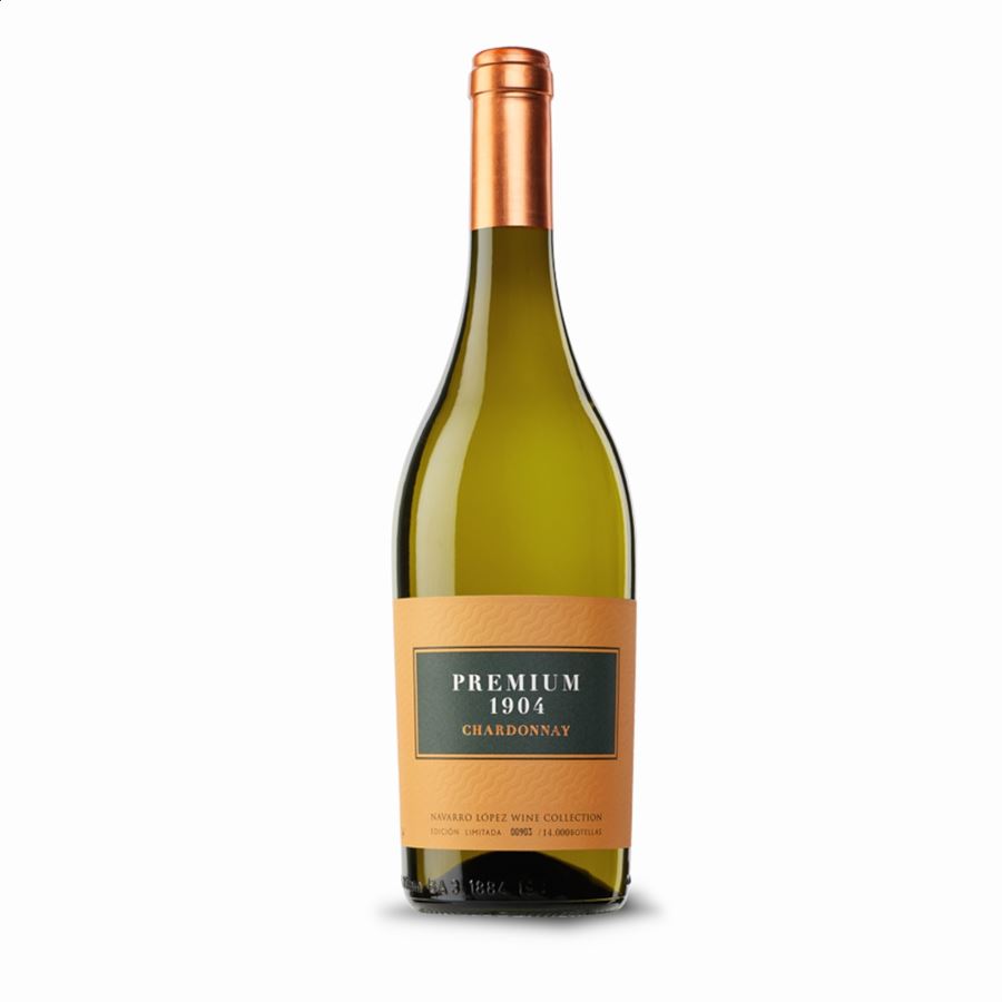 Premium 1904 - Vino blanco Chardonnay IGP Vino de la Tierra de Castilla 75cl, 6uds