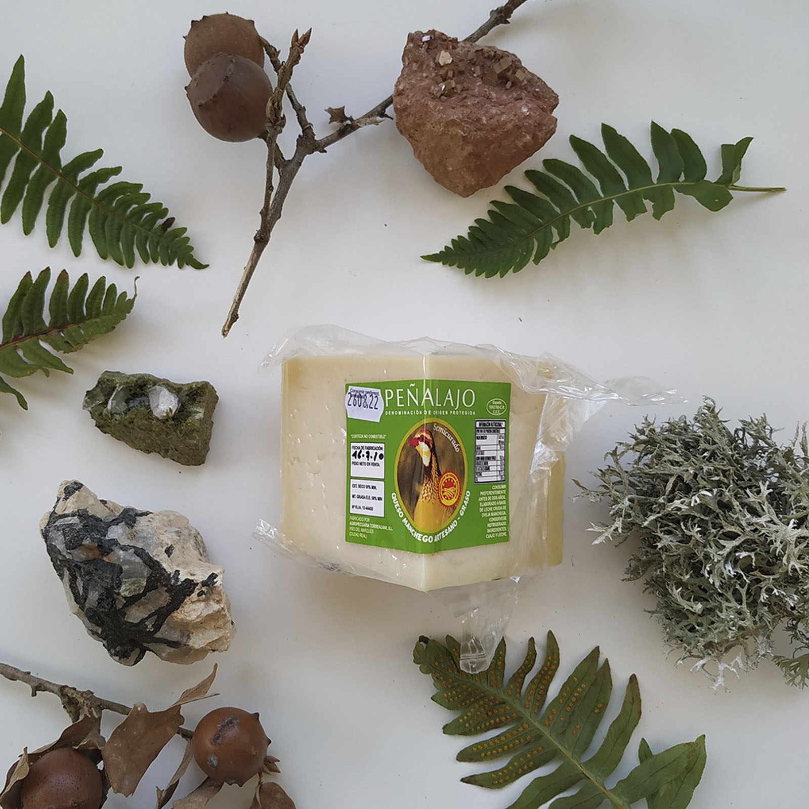 Quesos Peñalajo - Oveja semicurado de leche cruda D.O.P. Queso Manchego 500g, 1ud