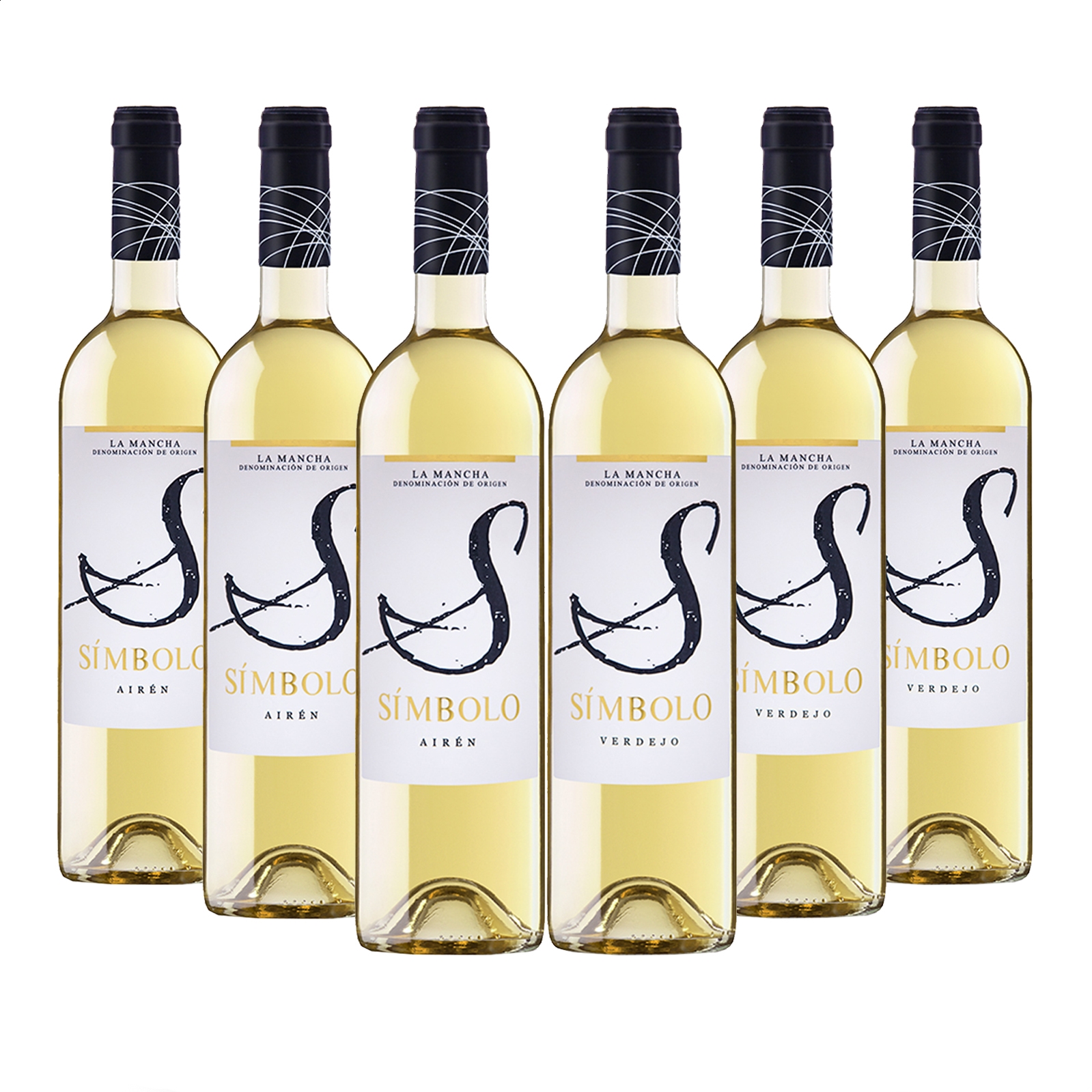 Símbolo - Lote vino blanco joven D.O.P. La Mancha 75cl, 6uds