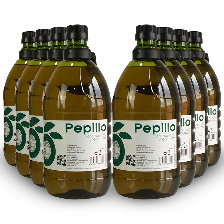 Oleo Pepillo - Aceite de Oliva Virgen Extra Coupage 2L, 8uds