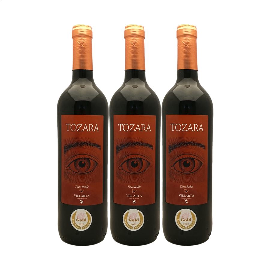 Hacienda Villarta - Tozara vino tinto roble IGP Vino de la Tierra de Castilla 75cl, 3uds