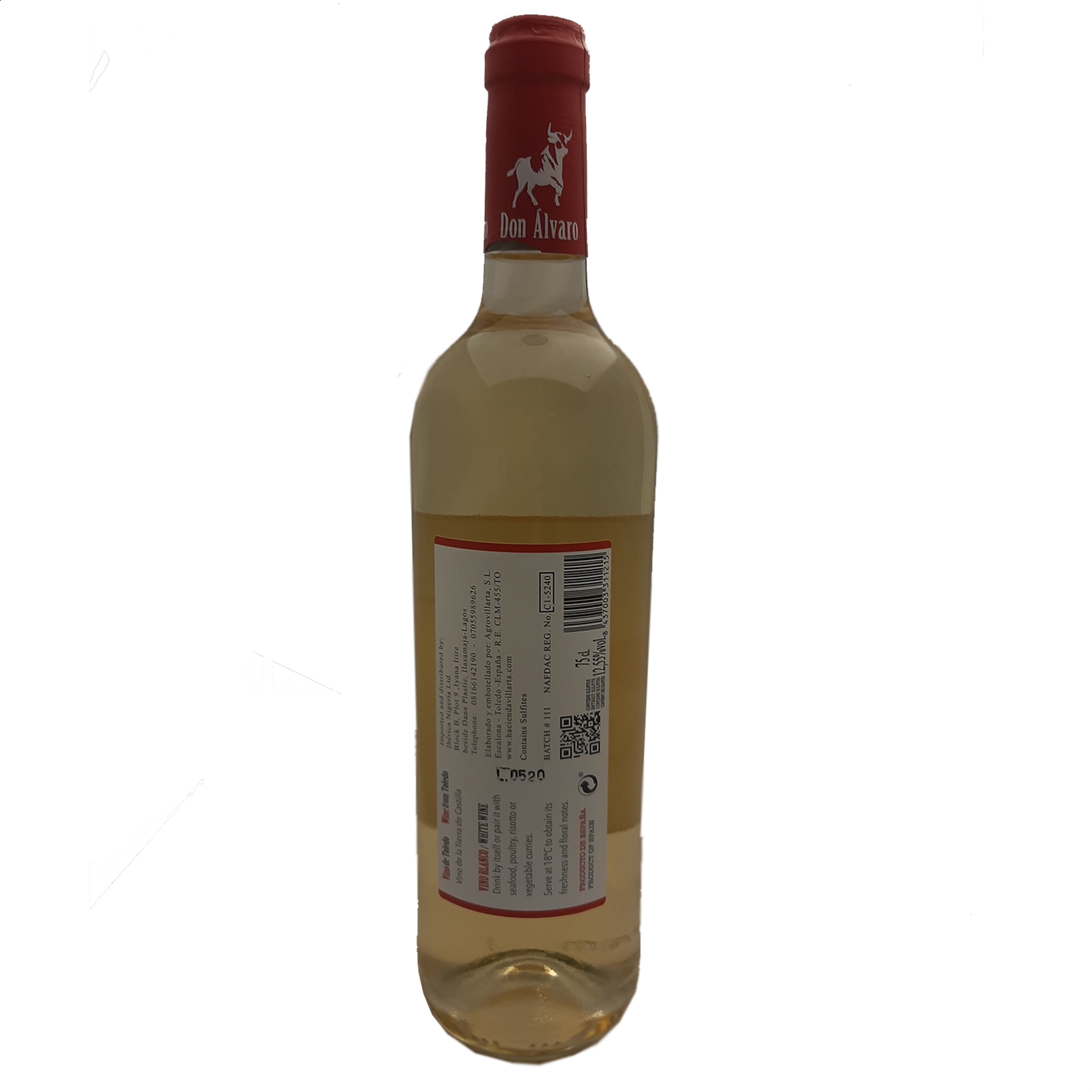 Hacienda Villarta - Don Álvaro vino blanco IGP Vino de la Tierra de Castilla 75cl, 3uds
