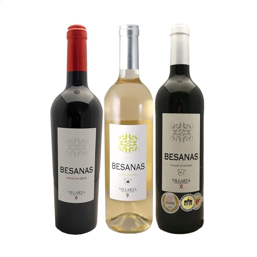 Hacienda Villarta - Besanas Lote vino blanco y tinto 75cl, 3uds