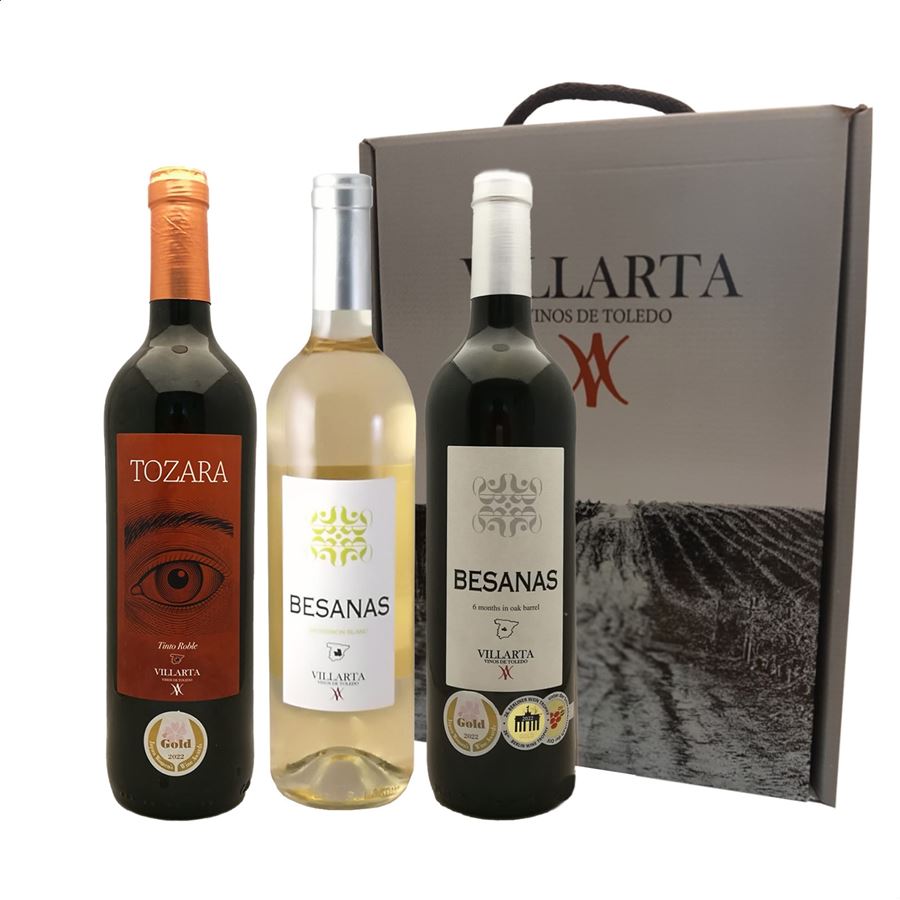 Hacienda Villarta - Lote vino blanco y tinto IGP Vino de la Tierra de Castilla 75cl, 3uds