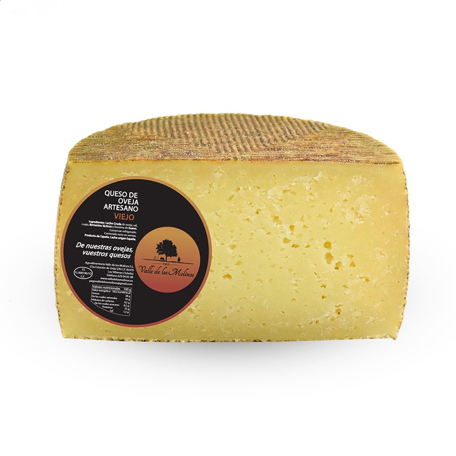 Valle de los Molinos - Medio queso viejo artesano de leche cruda 1,4Kg, 1ud