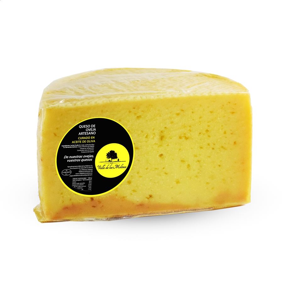 Valle de los Molinos - Medio queso curado en aceite de oliva de leche cruda 1,5Kg, 1ud