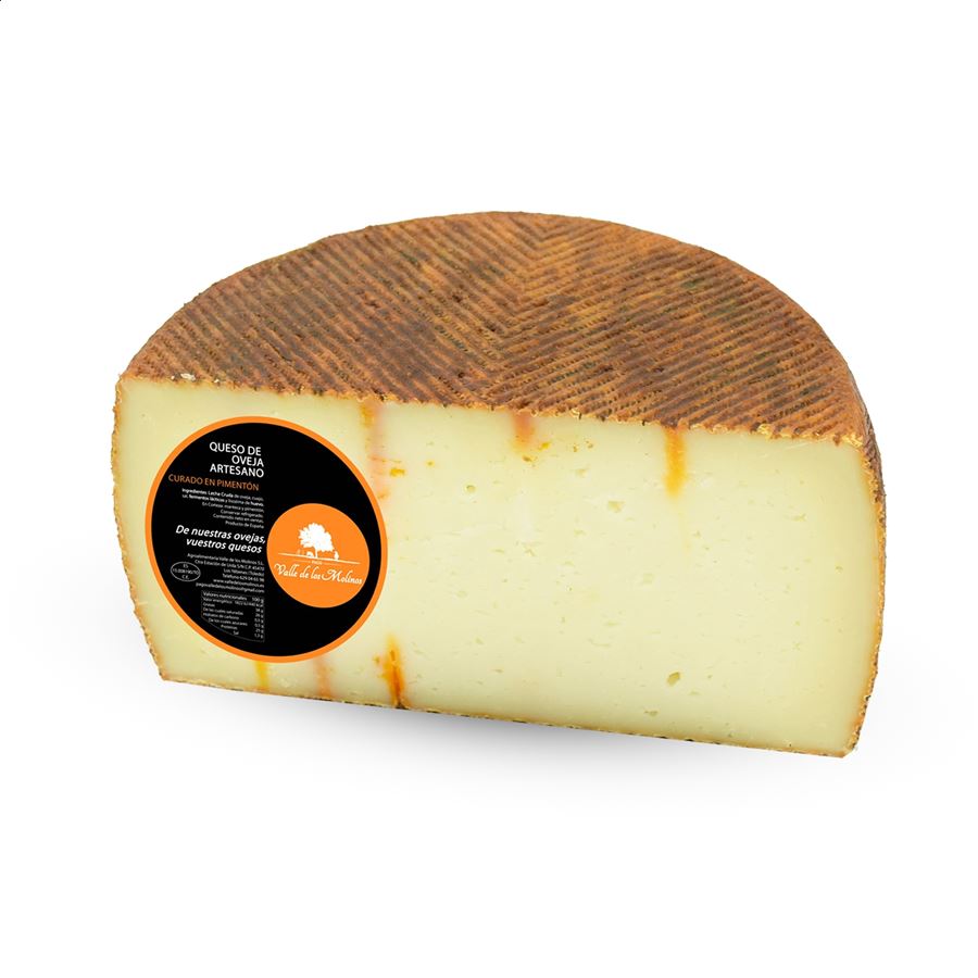 Valle de los Molinos - Medio queso curado en pimentón de leche cruda 1,35Kg, 1ud