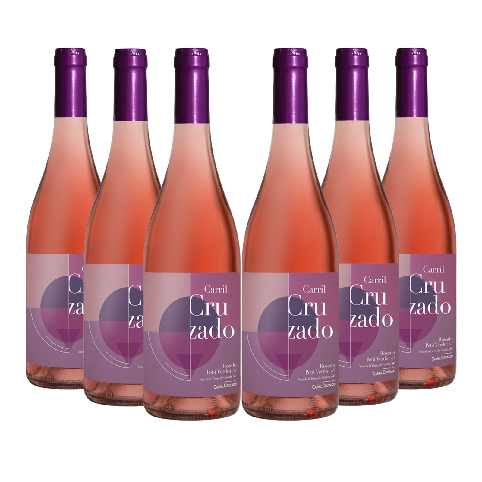 Carril Cruzado - Vino rosado joven Petit Verdot D.O.P. Manchuela 75cl, 6uds