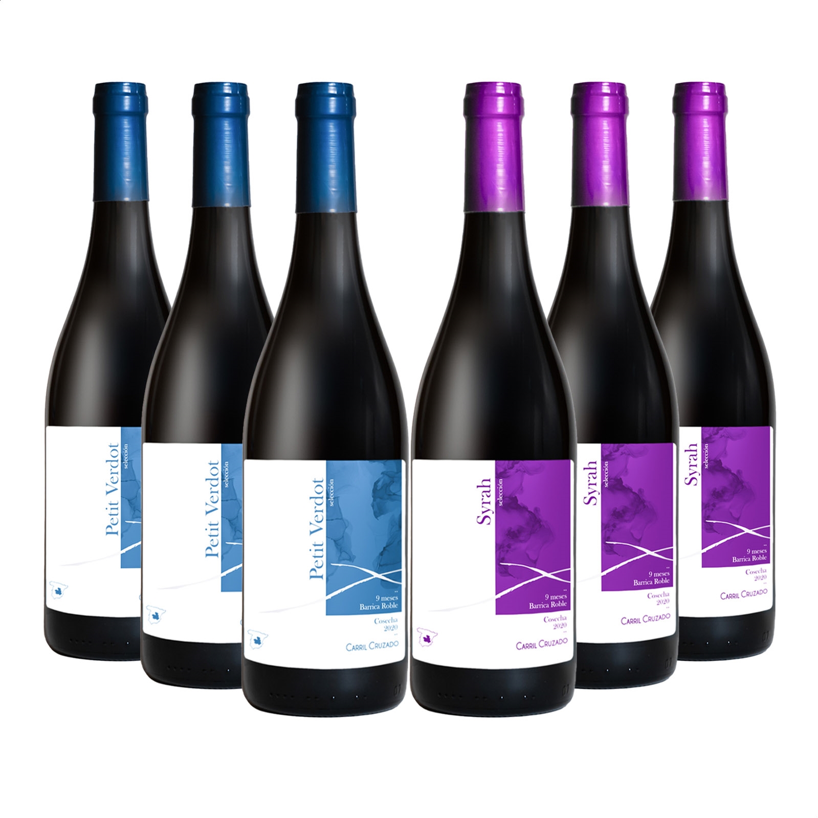 Carril Cruzado - Lote de vino tinto selección IGP Vino de la Tierra de Castilla 75cl, 6uds