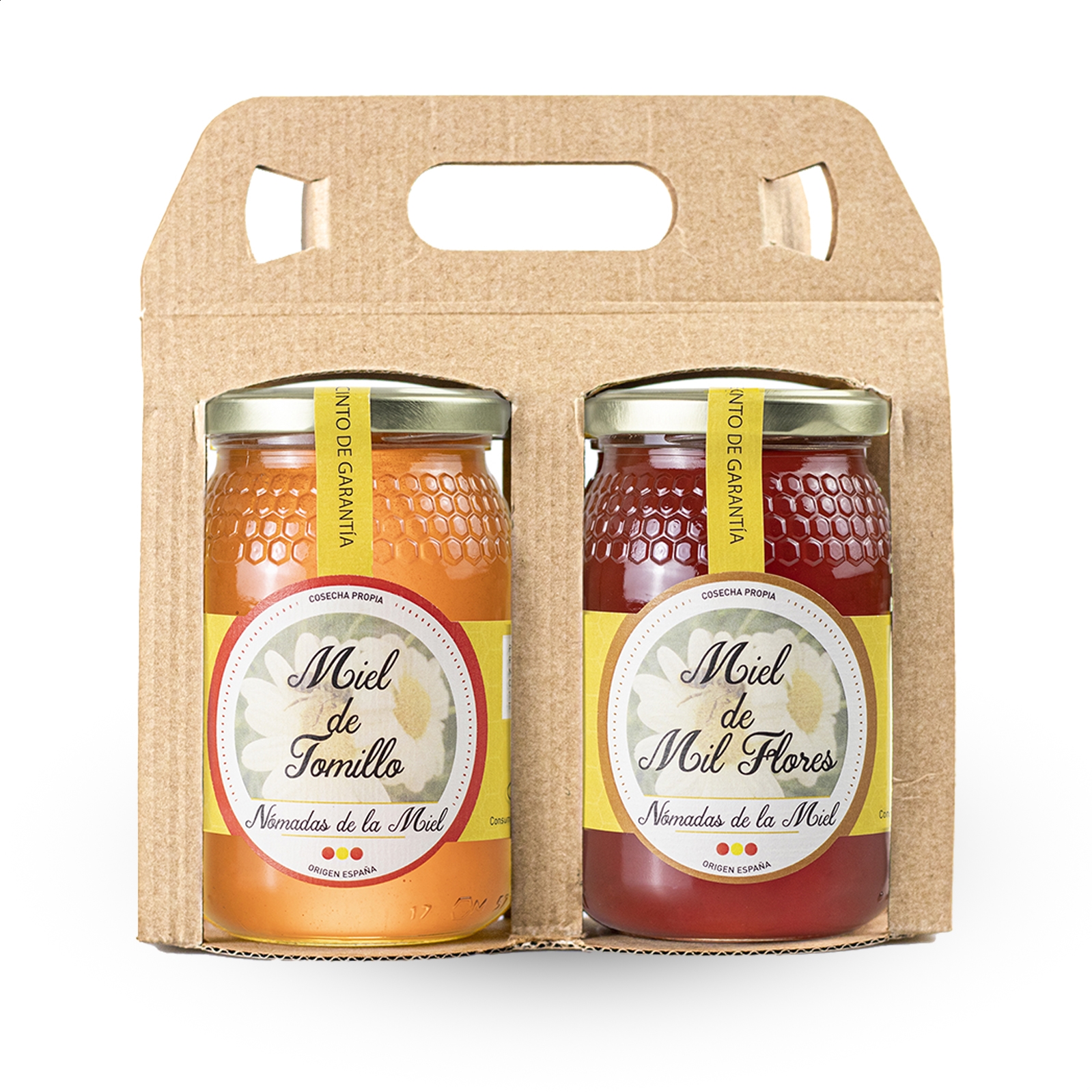 Nómadas de la miel - Miel de tomillo y mil flores 500g, 2uds