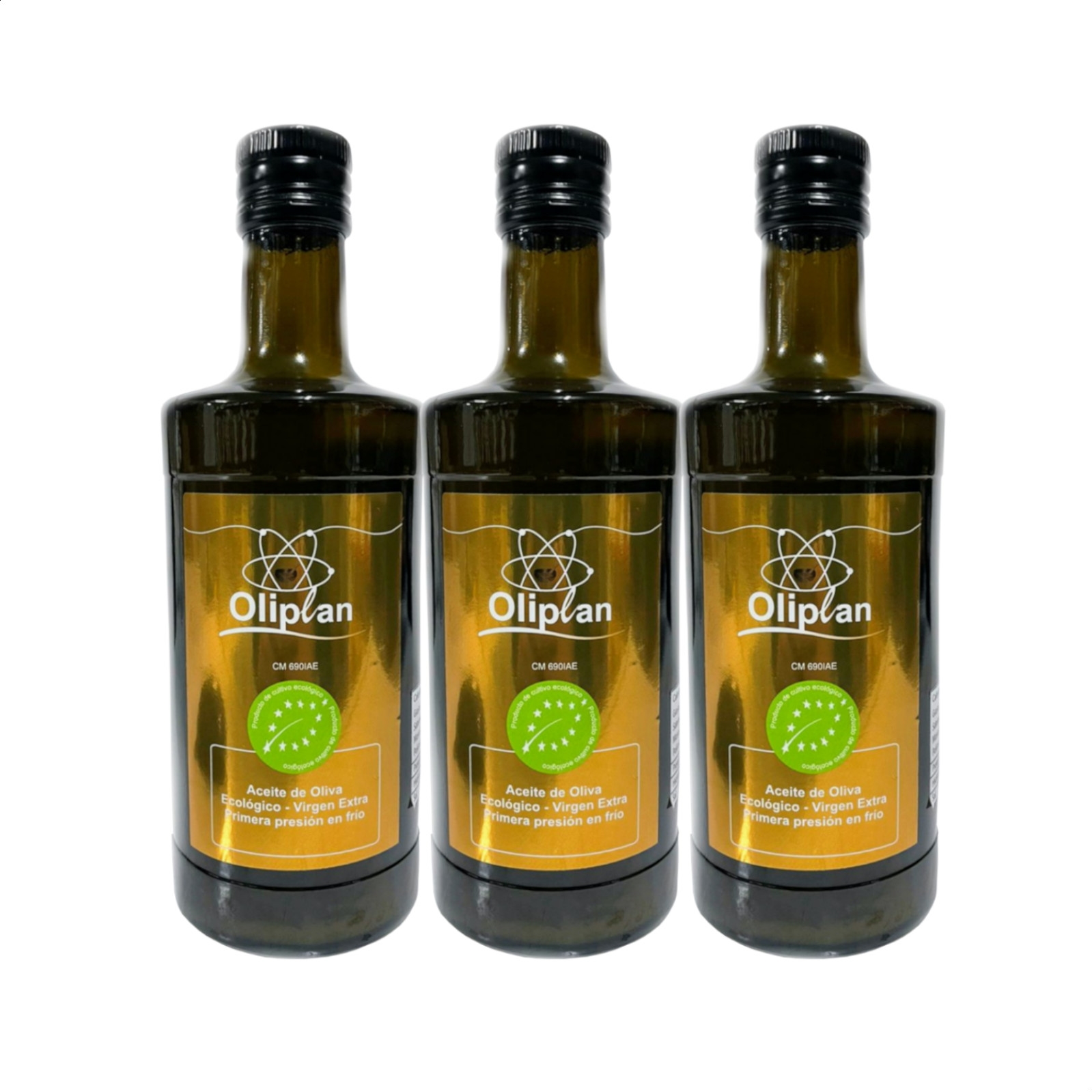 Oliplan – Aceite de Olive Virgen Extra Ecológico 500ml, 3uds