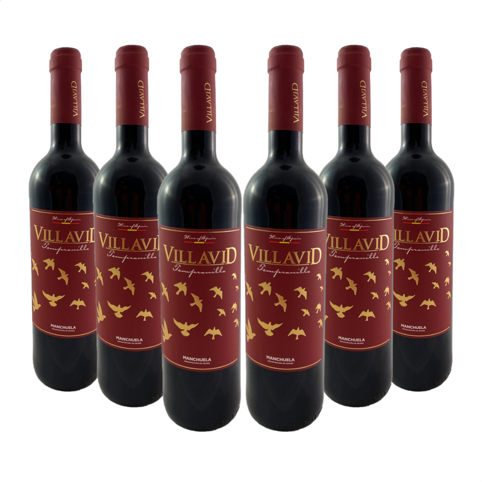 Bodegas Villavid - Tempranillo vino tinto D.O.P. Manchuela 75cl, 6uds