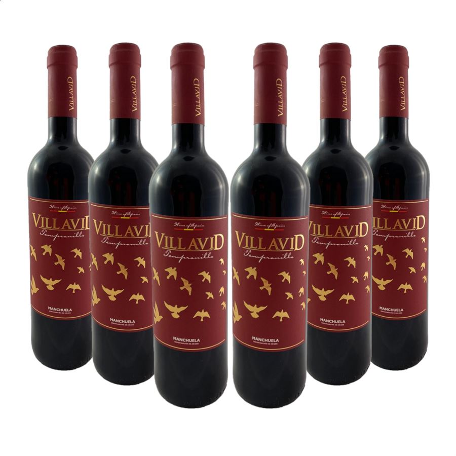 Bodegas Villavid - Tempranillo vino tinto, D.O.P. Manchuela 75cl, 6uds