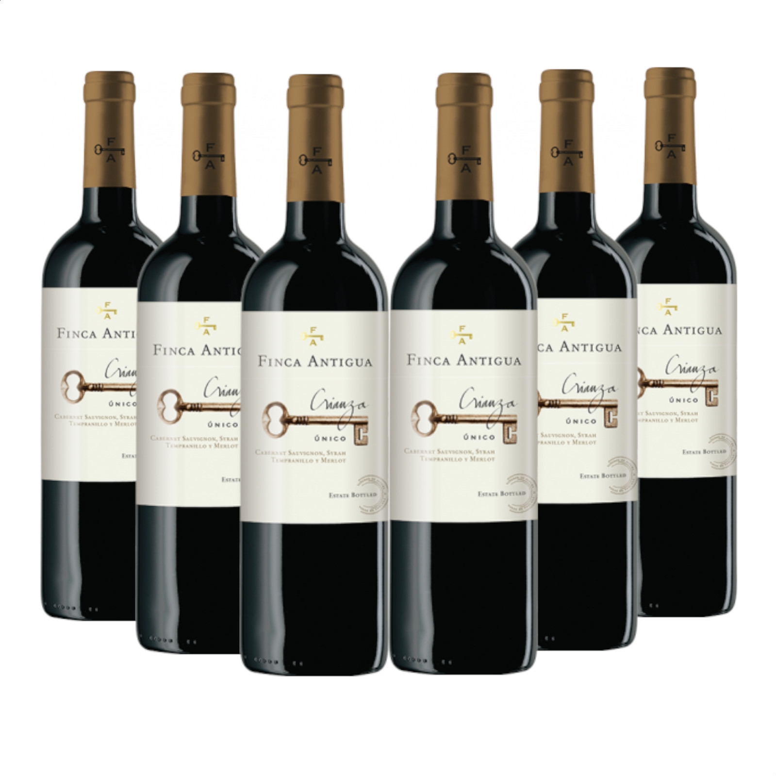 Bodega Finca Antigua - Crianza Único vino tinto, D.O.P. La Mancha 75cl, 6uds