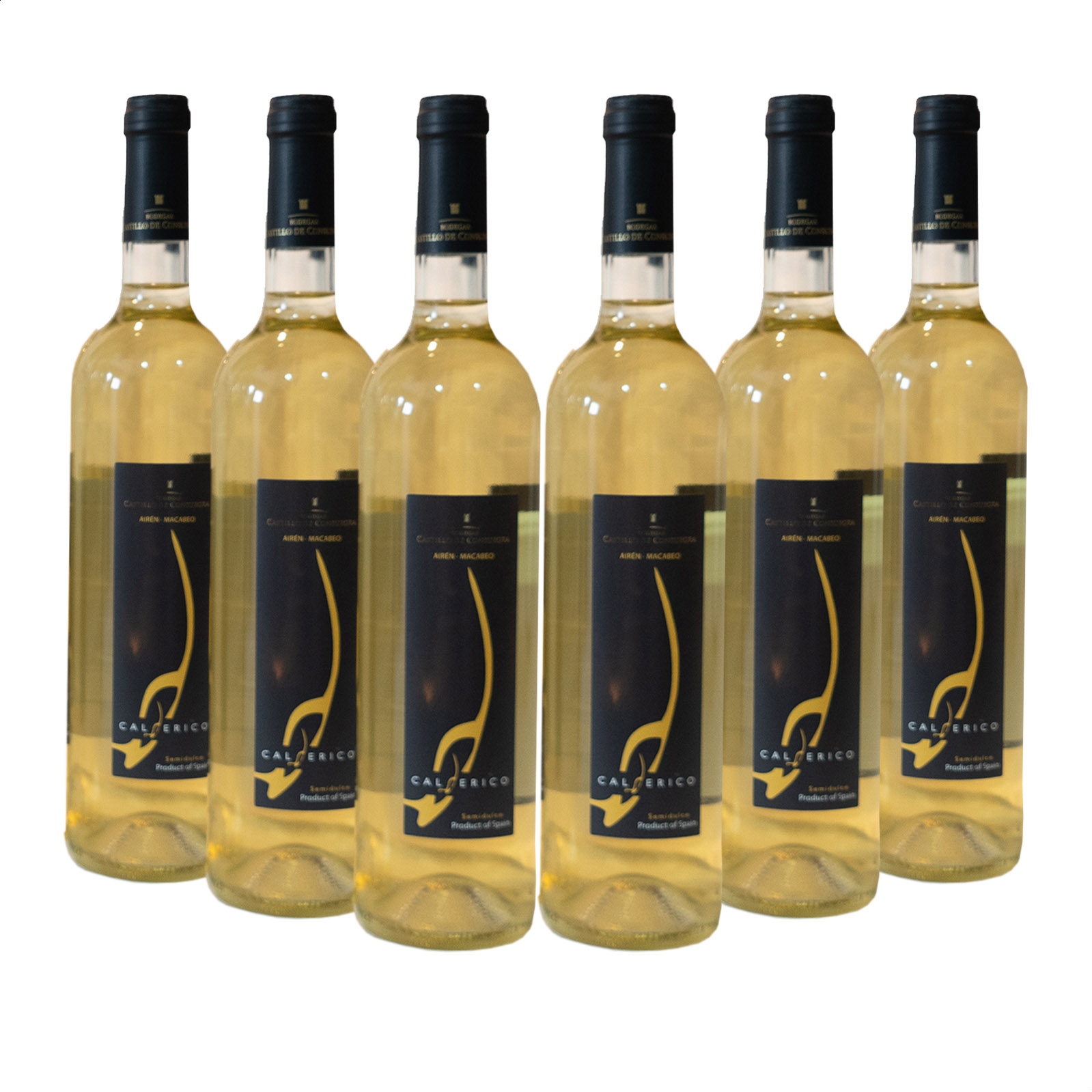 Calderico - Vino blanco semidulce D.O.P. La Mancha 75cl, 6uds