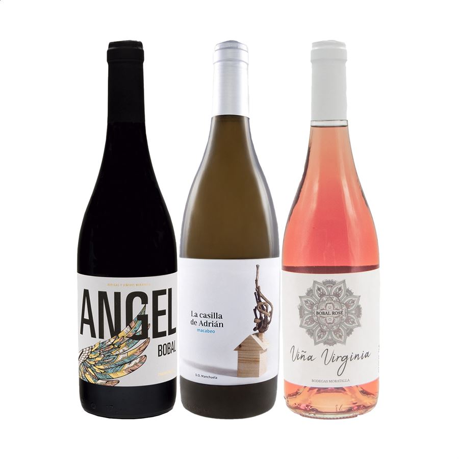Bodega y Viñedos Moratalla - Lote Moratalla vinos tinto, blanco y rosado D.O.P. Manchuela 75cl, 3uds