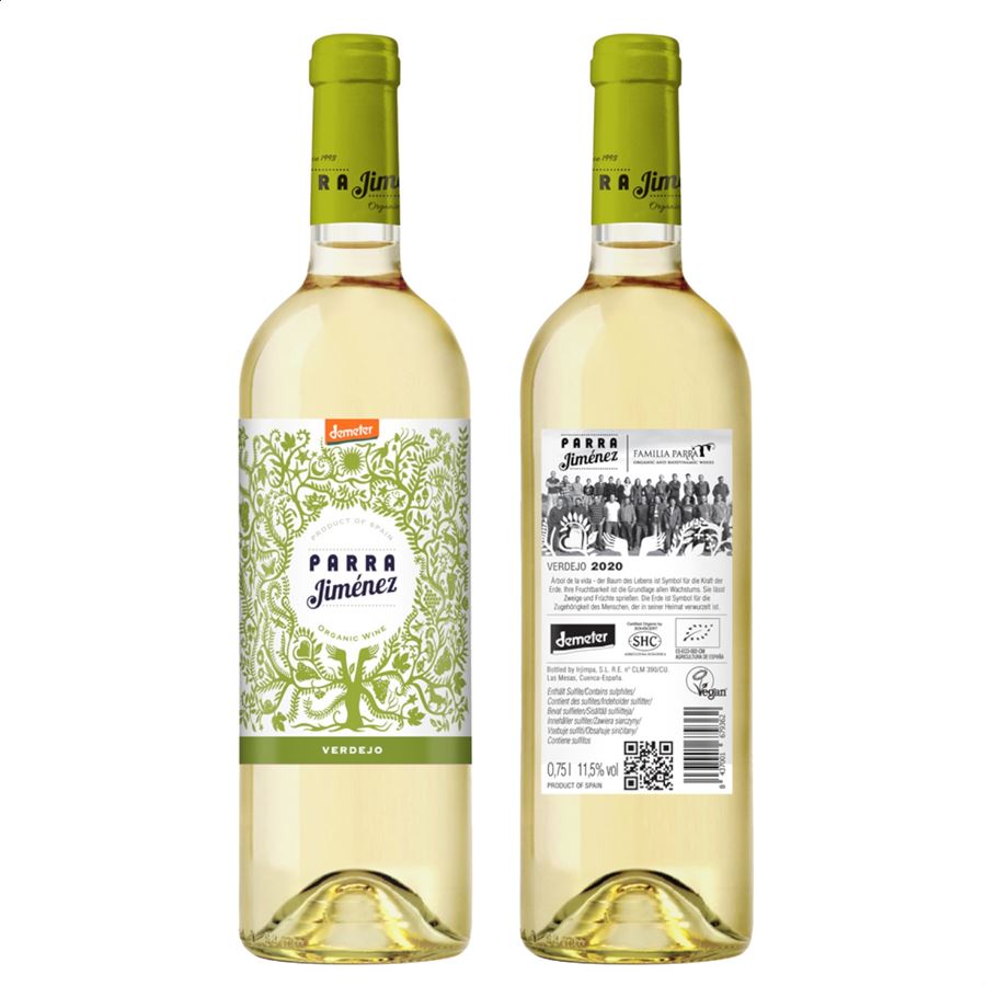 Parra Jiménez - Verdejo vino ecológico y biodinámico 75cl, 6uds