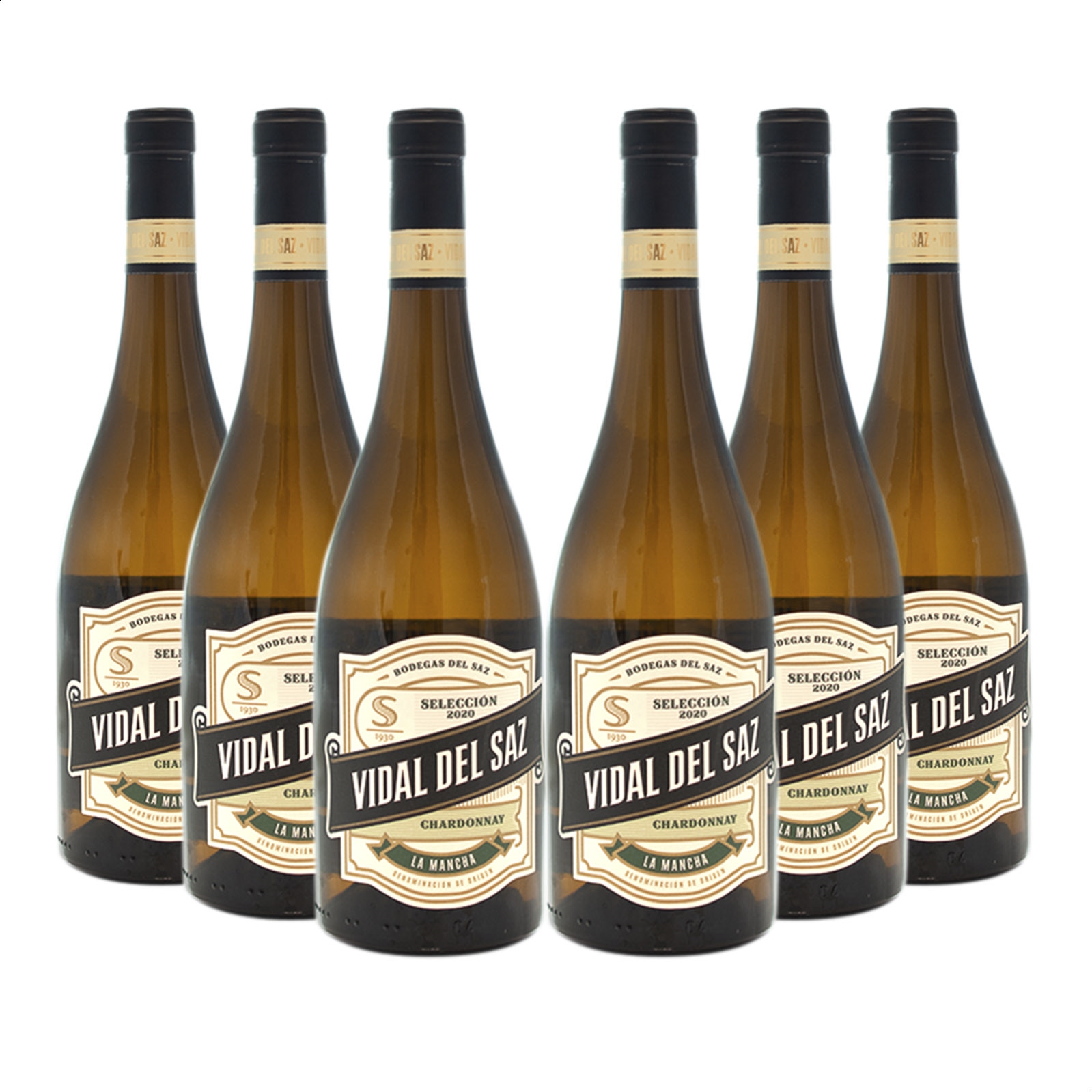 Bodegas del Saz - Vidal del Saz Chardonnay vino blanco D.O.P. La Mancha 75cl, 6uds