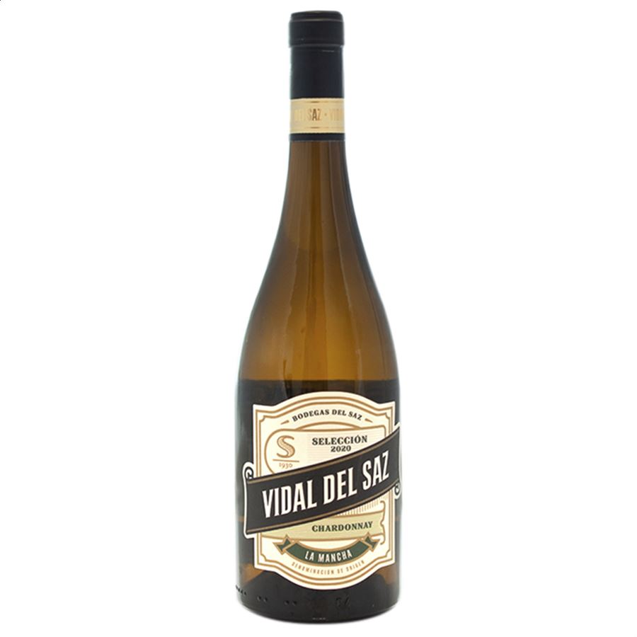 Bodegas del Saz - Vidal del Saz Chardonnay vino blanco D.O.P. La Mancha 75cl, 6uds