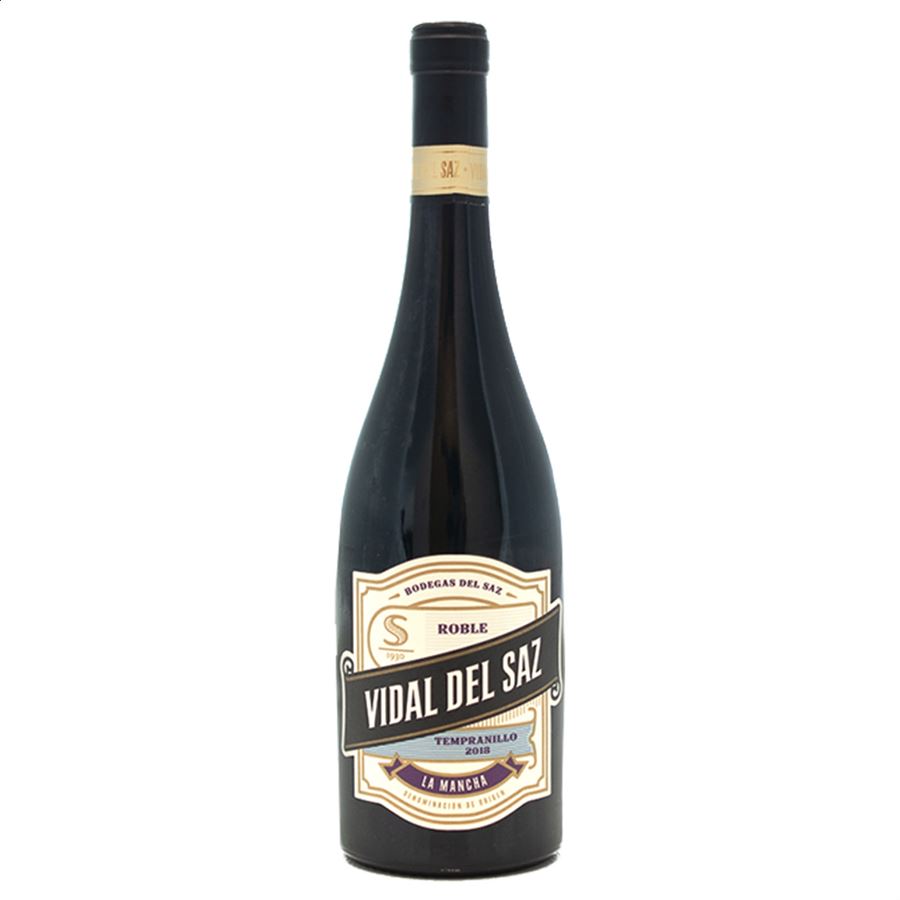 Bodegas del Saz – Vidal del Saz roble Tempranillo vino tinto D.O.P. La Mancha 75cl, 6uds