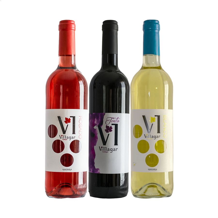 Bodegas Villagar - Estuche de vinos variados D.O.P. Manchuela 75cl, 3uds