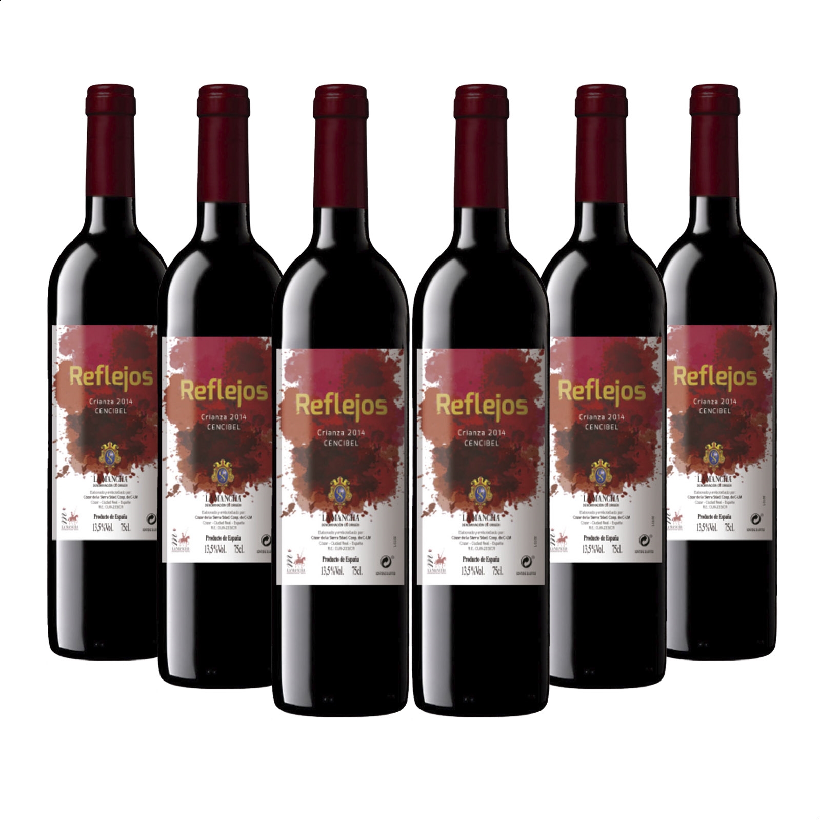 Cózar de la Sierra - Reflejos vino tinto crianza D.O.P. La Mancha 75cl, 6uds