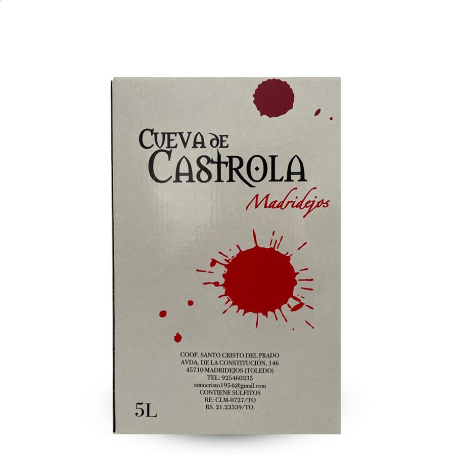 Santo Cristo del Prado - Cueva de Castrola vino tinto Tempranillo Bag in Box 5L, 1ud