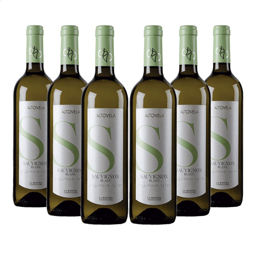 Bodegas Altovela - Vino blanco Sauvignon Blanc D.O.P. La Mancha 75cl, 6uds