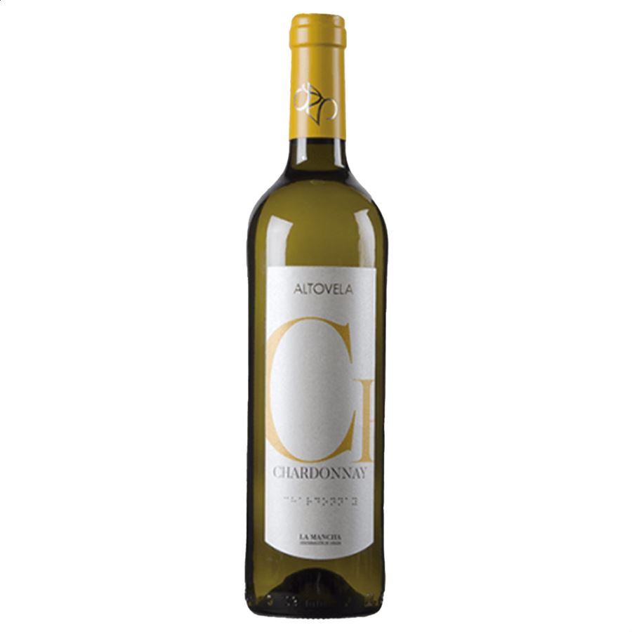 Bodegas Altovela - Vino blanco Chardonnay D.O.P. La Mancha 75cl, 6uds