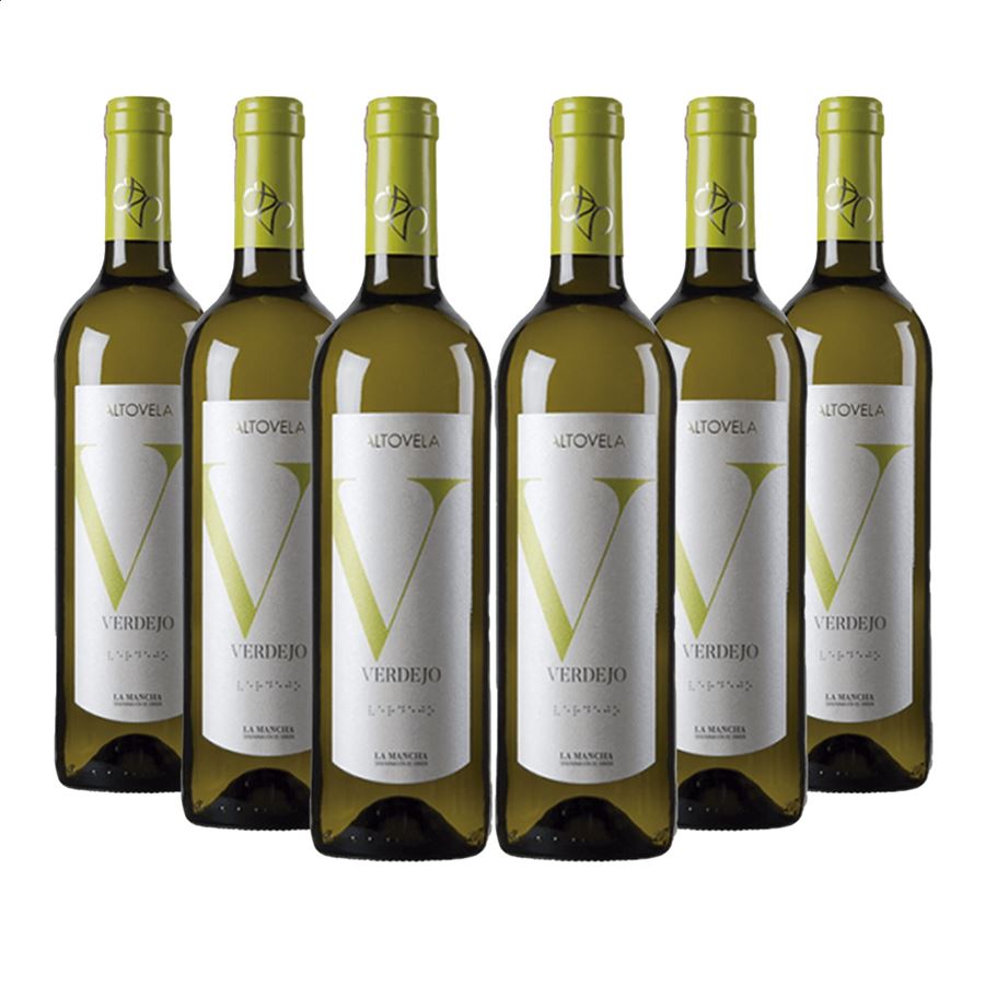 Bodegas Altovela - Vino blanco joven Verdejo D.O.P. La Mancha 75cl, 6uds