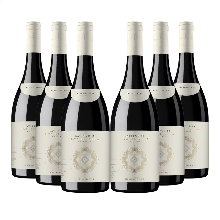 Uva de Vida - Latitud 40 vino tinto biodinámico 2014 IGP Vino de la Tierra de Castilla 75cl, 6uds