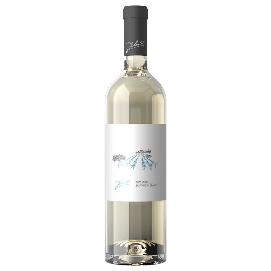 Bodegas J. Santos - Vino blanco Sauvignon Blanc D.O.P. La Mancha 75cl, 3uds