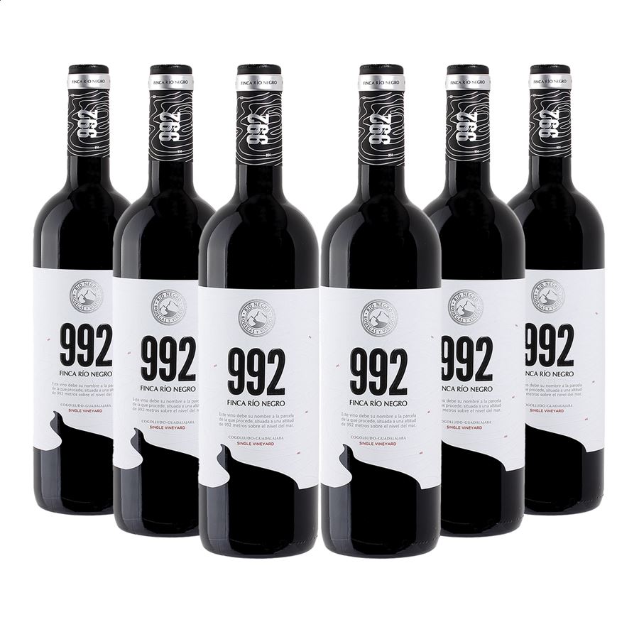 Finca Río Negro - Vino tinto 992 IGP Vino de la Tierra de Castilla 75cl, 6uds