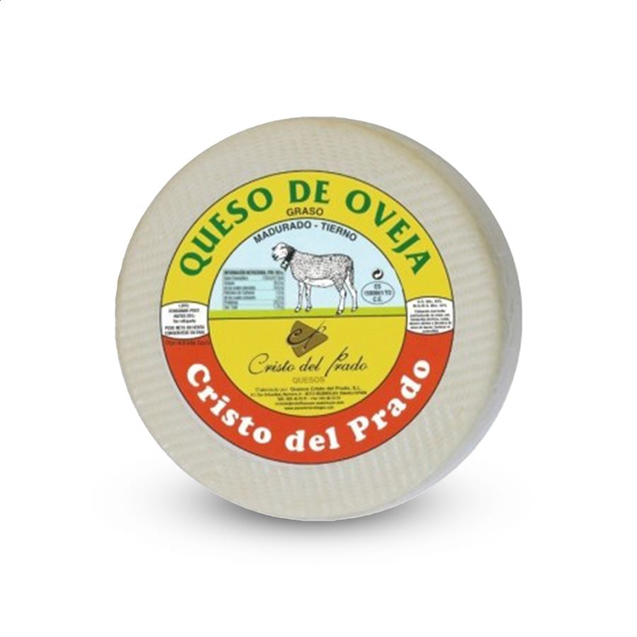 Quesos Cristo del Prado - Queso tierno de leche pasteurizada 1,2Kg aprox, 1ud