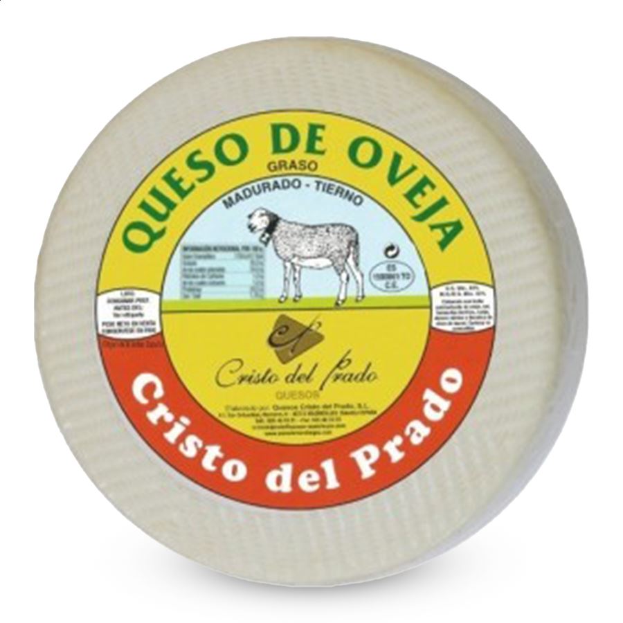 Quesos Cristo del Prado - Queso tierno de leche pasteurizada 3,4Kg aprox, 1ud