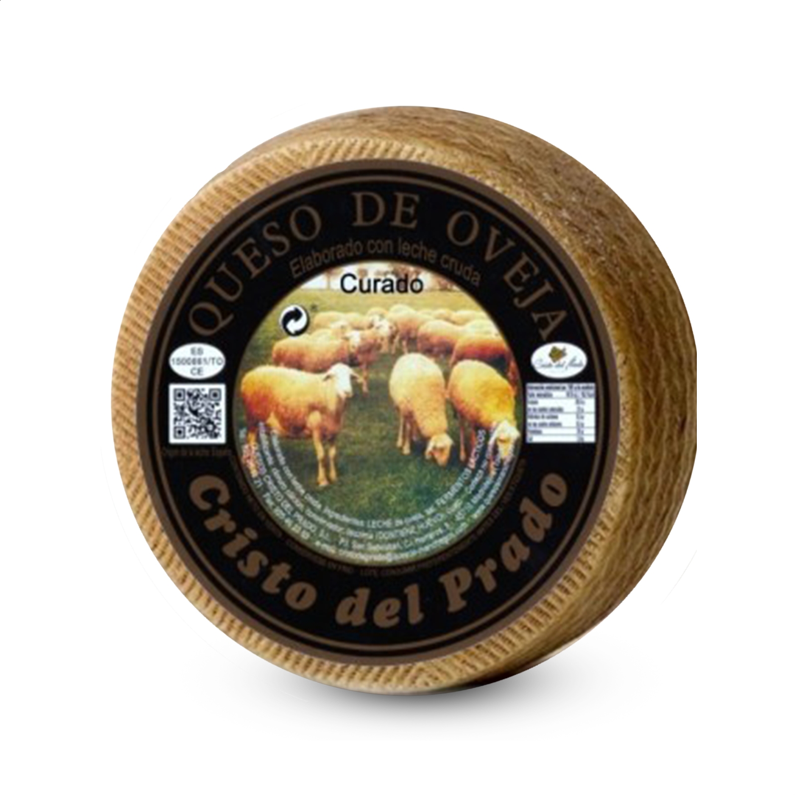 Quesos Cristo del Prado - Queso curado de leche cruda 2,1Kg aprox, 1ud