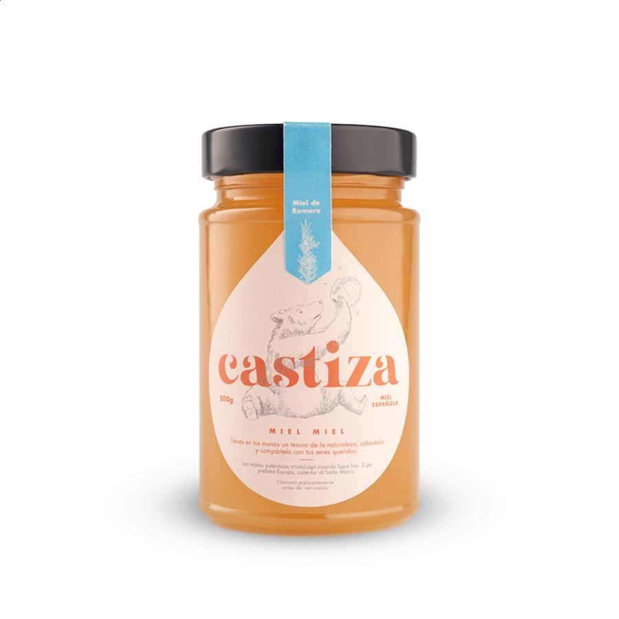 Miel Castiza - Lote de miel de romero y miel de tomillo 500g, 2uds