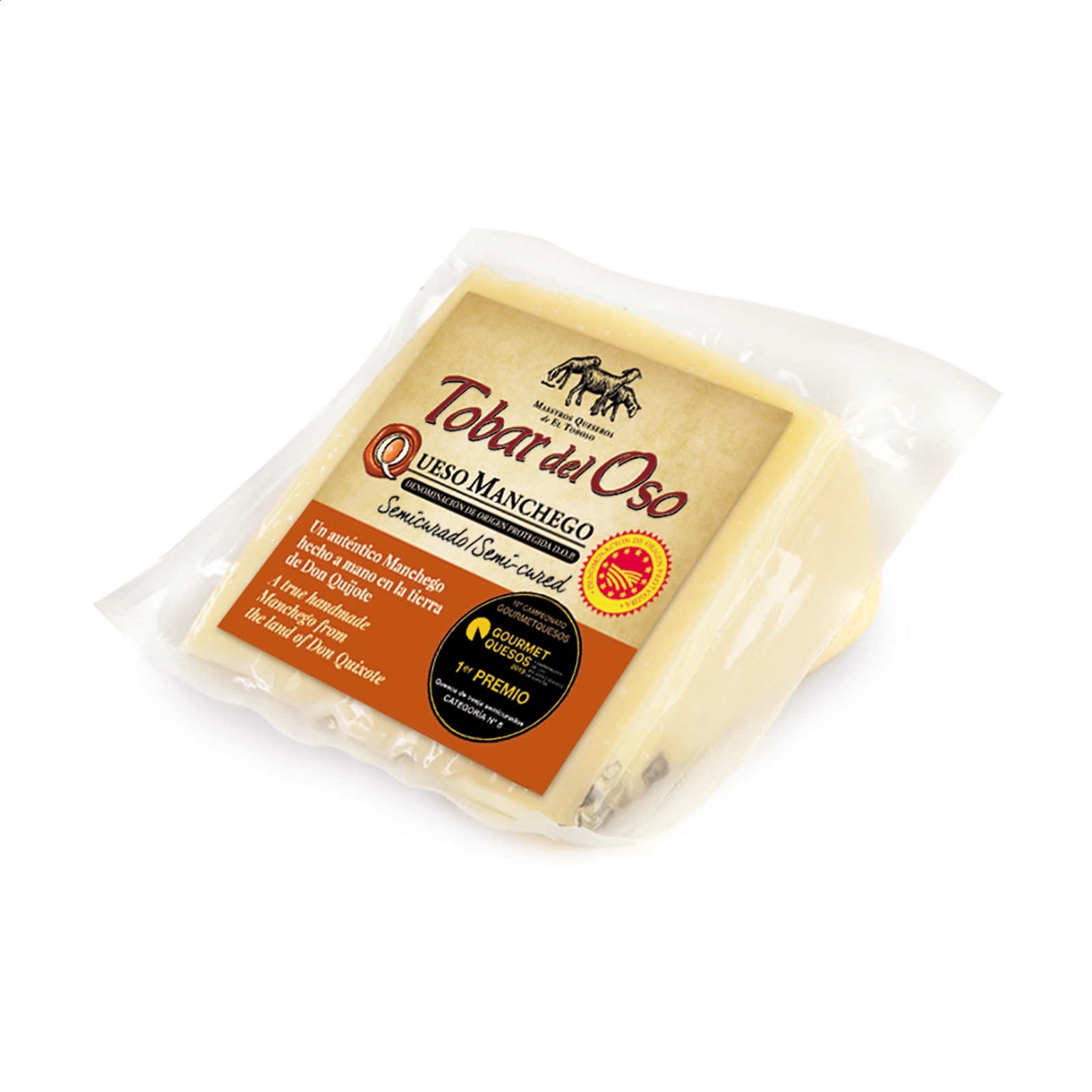 Tobar del Oso - Queso semicurado de leche pasteurizada D.O.P. Queso Manchego 250g, 6uds