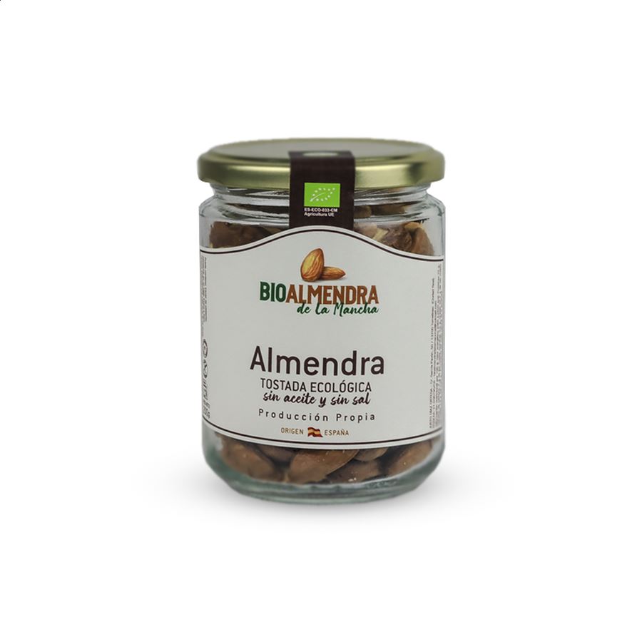Bioalmendra - Almendra tostada sin aceite y sin sal ecológica 200g, 4uds