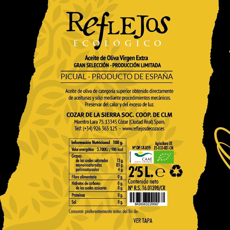 Cózar de la Sierra - Reflejos AOVE ecológico 2.5L, 4uds