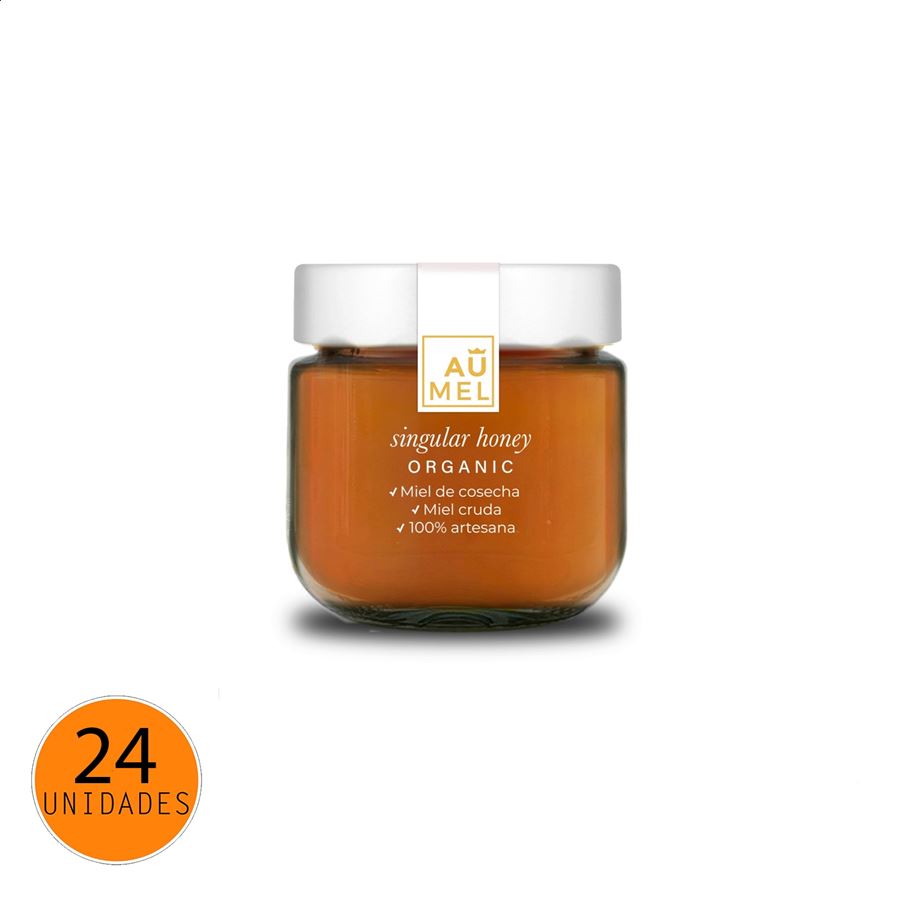 Aumel Organic Honey - Miel de mil flores ecológica 300g, 24uds