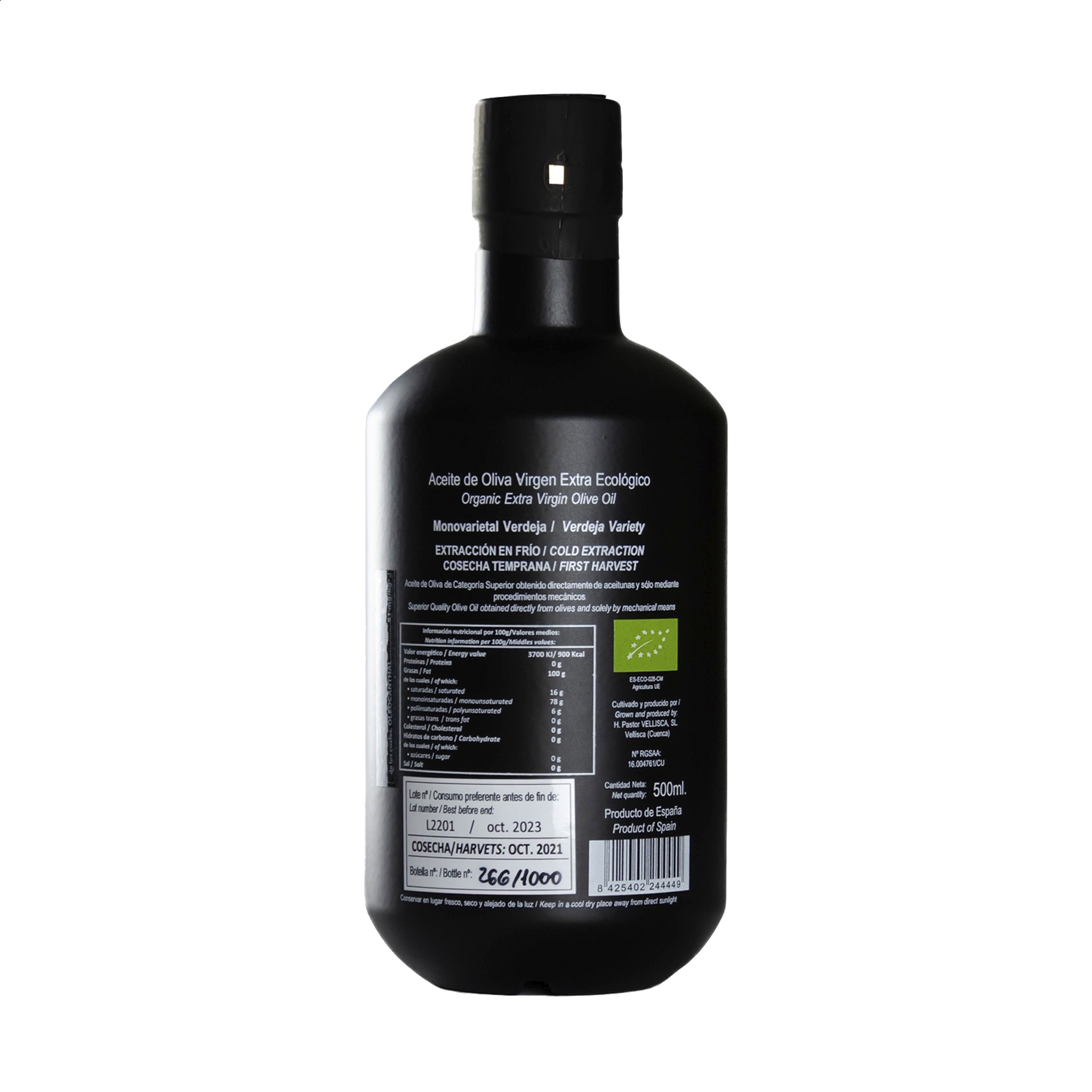 Olivares de Altomira - AOVE Verdeja temprano ecológico con caja D.O.P. Aceite de la Alcarria 500ml, 1ud