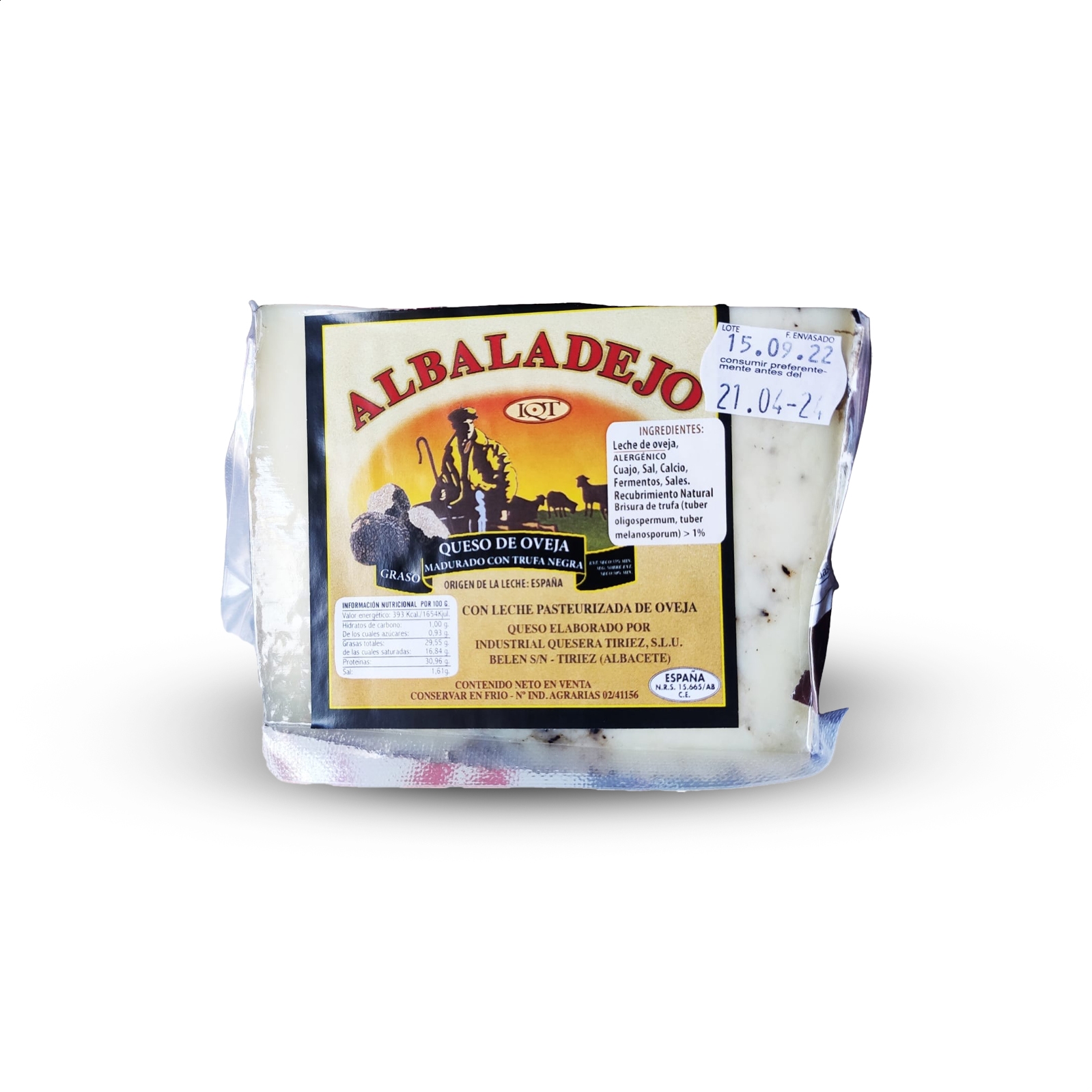 Industrial Quesera Tiriez - Lote cuñas de queso de oveja 650g, 4uds