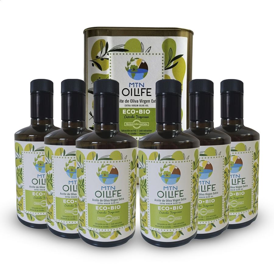 Oilife - Lote de AOVE Arbequina ecológico cosecha temprana, 7uds