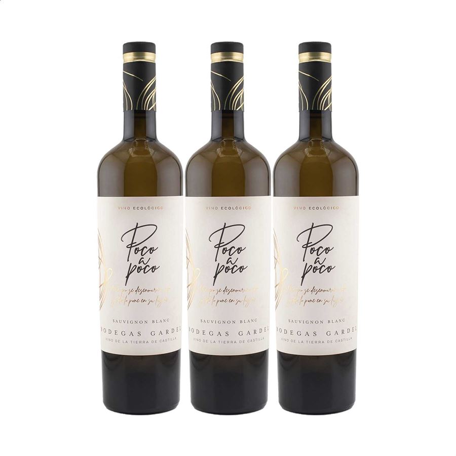 Bodegas Gardel - Poco a Poco vino blanco IGP Vino de la Tierra de Castilla 75cl, 3uds