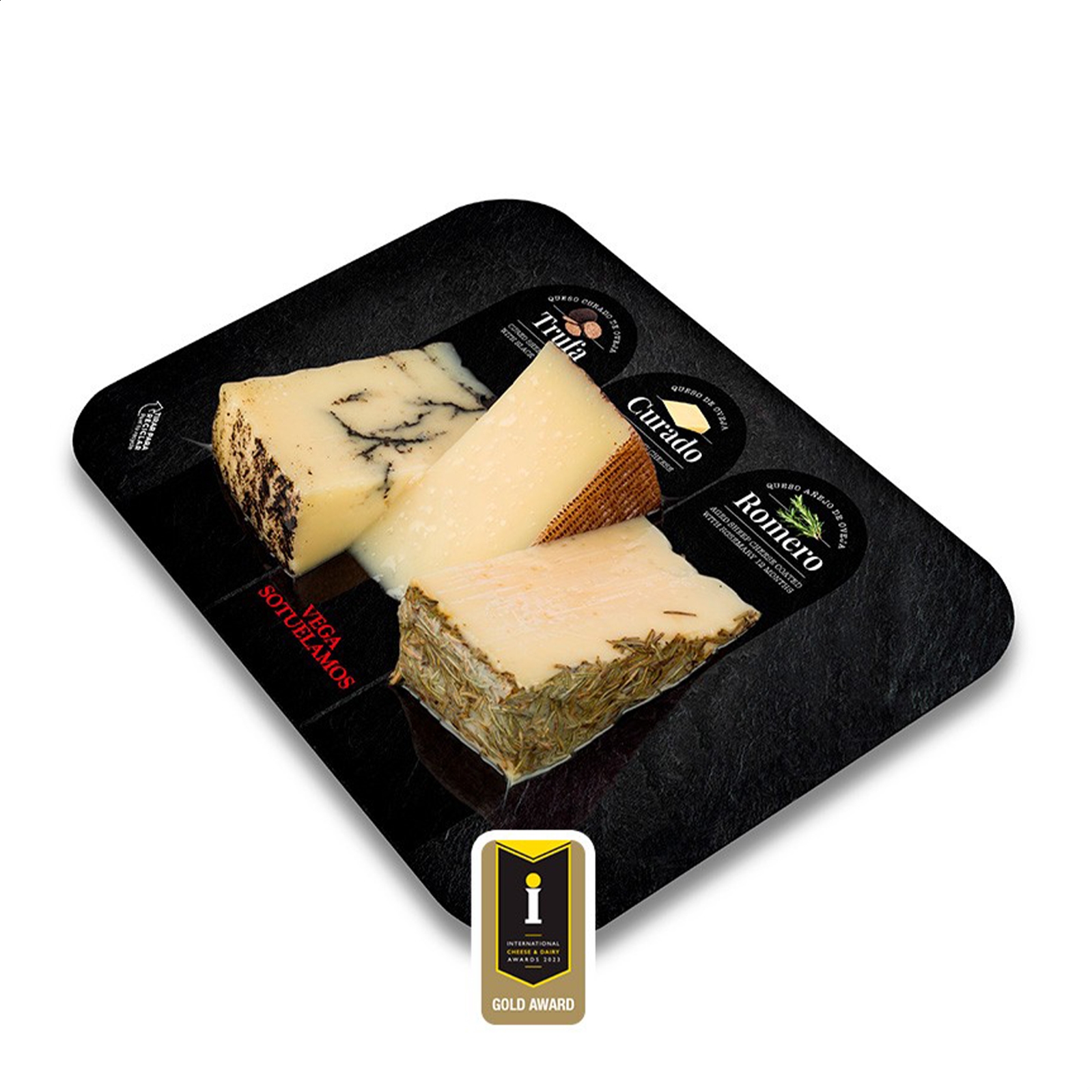 Vega Sotuélamos - Tabla de queso de oveja variado precortados de leche pasteurizada 100g aprox, 3uds