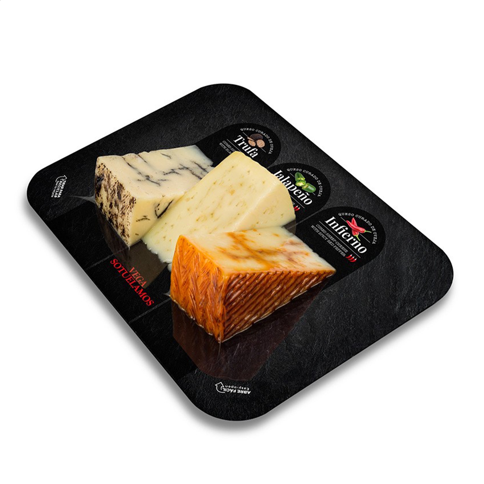 Vega Sotuélamos - Tabla de queso de oveja precortados de leche pasteurizada 100g aprox, 3uds