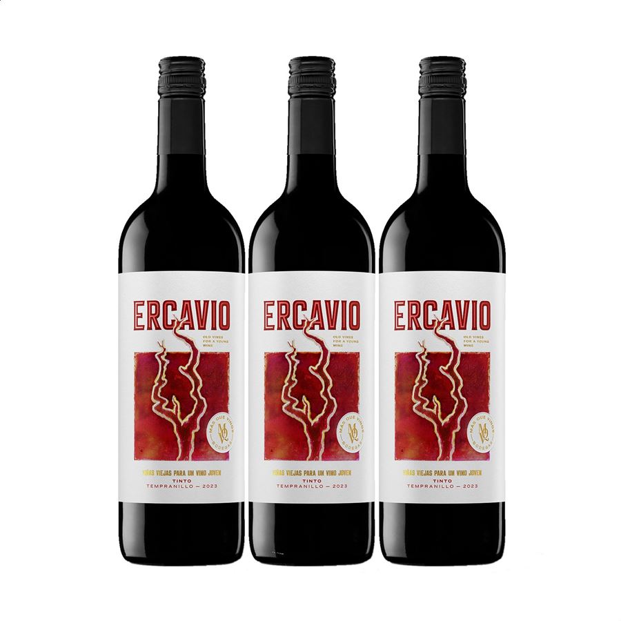 Bodegas Más Que Vinos - Ercavio vino tinto joven IGP Vino de la Tierra de Castilla 75cl, 3uds