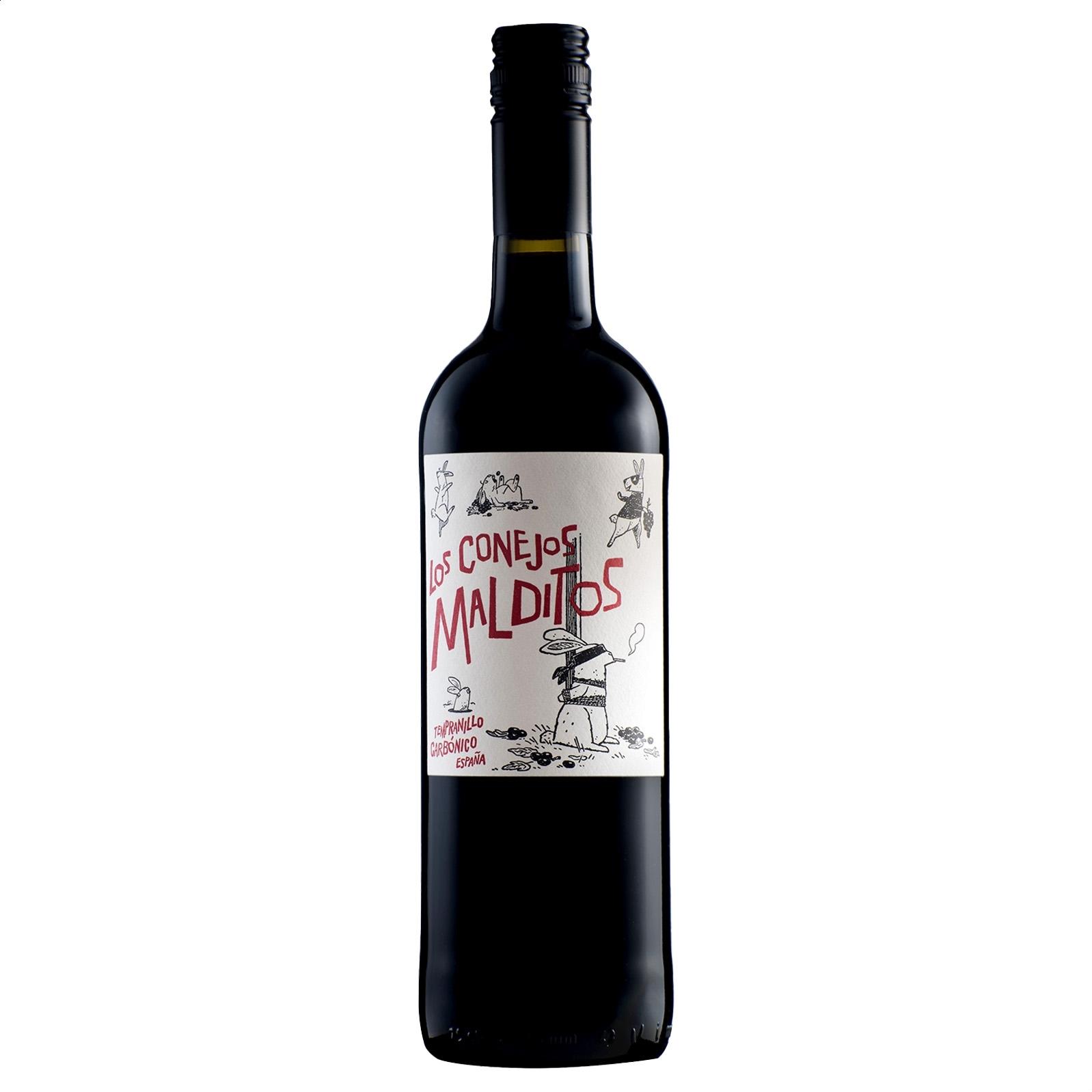 Bodegas Más Que Vinos - Los Conejos Malditos Tempranillo carbónico IGP Vino de la Tierra de Castilla 75cl, 3uds